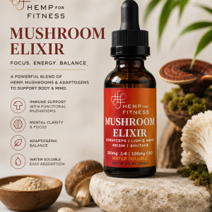 Premium functional mushroom extract with 1000 mg Organic CBD extract  | Reishi | Lion’s Mane | Cordyceps | Shiitake | 30ml